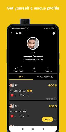 Rich Feed  - I'm Rich Social Media for Rich Kids screenshot 2