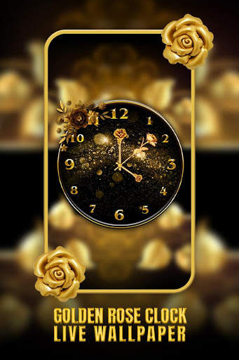 Golden Rose Clock Live Wallpaper screenshot 5