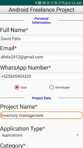 Android Freelance Project screenshot 3