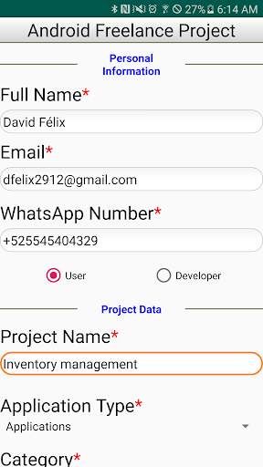 Android Freelance Project screenshot 3