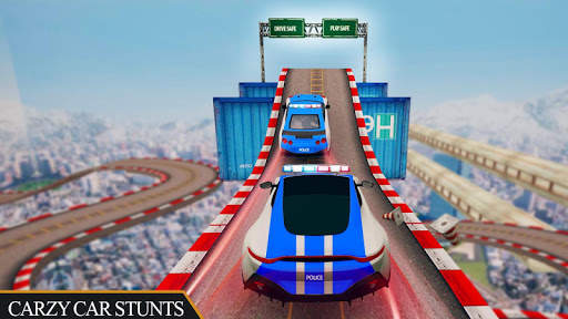Police Electric Car Stunts: Mega Stunt Ramp Cars screenshot 5
