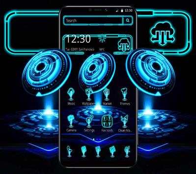 Blue Technology Launcher Theme screenshot 4