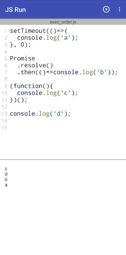 JS Run (Javascript editor and runner) 3 تصوير الشاشة