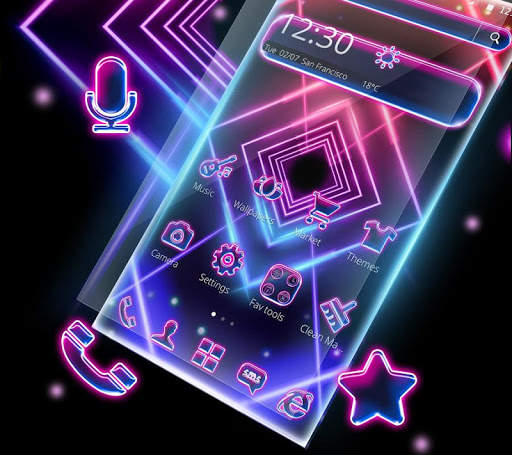 Led Neon Light Parallax Theme screenshot 2