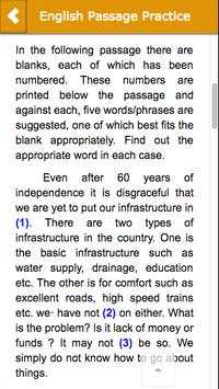 English Grammar Comprehension Passage Practice screenshot 2