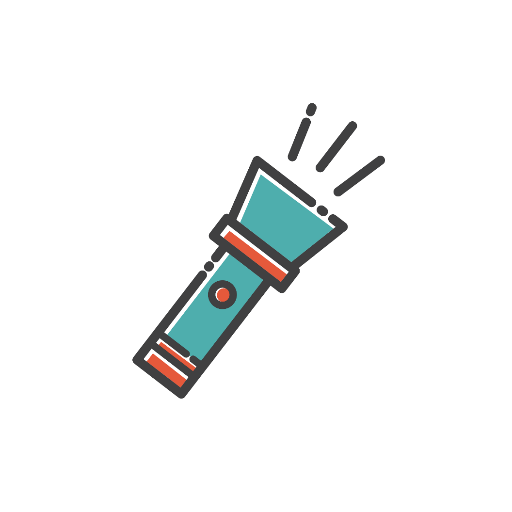 Turn on your flashlight by shaking.  simple 2019 icon