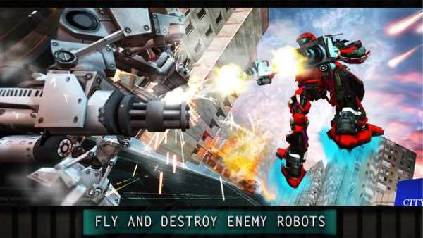 Future Flying Robot City Wars screenshot 5