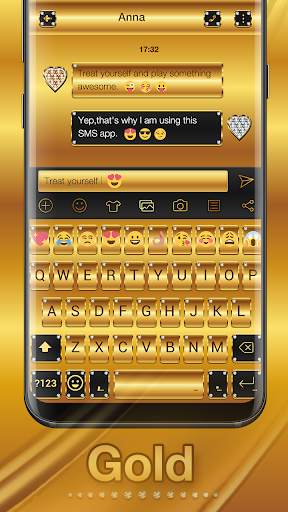 Gold Emoji Keyboard Theme screenshot 1