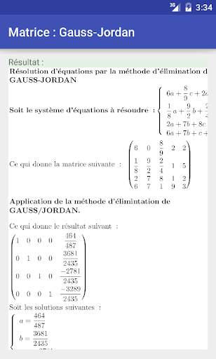 Matrice : Gauss-Jordan screenshot 3