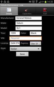 Vehicle Maintenance - Lite screenshot 2
