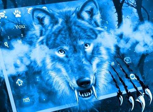 Blue Wild Wolf Keyboard Theme screenshot 5