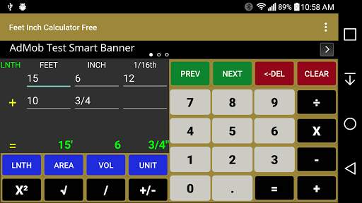 Feet Inch Calculator Free screenshot 2
