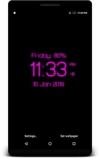 Neon Digital Clock Live Wp screenshot 4