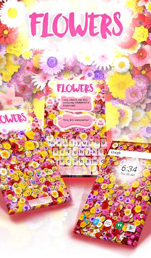 Flowers Animated Keyboard   Live Wallpaper screenshot 1