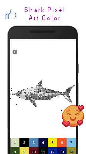 Shark Pixel Art Color screenshot 2