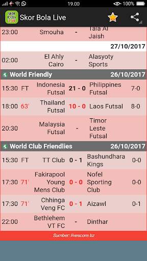 Skor Bola Langsung (Live) screenshot 4
