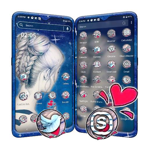 Girl Sketch Launcher Theme 1.0.1