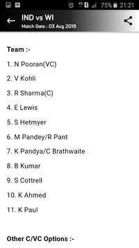 Dream Experts - Dream11 Team, Dream11 Prediction screenshot 1