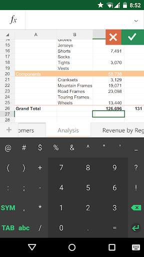 Keyboard for Excel скриншот 4