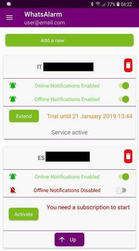 WhatsAlarm 4 screenshot 1