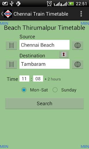 Chennai Local Train Timetable screenshot 2