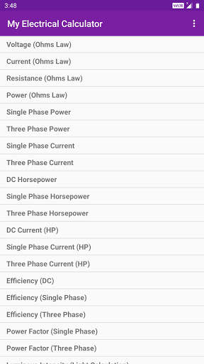 My Electrical Calculator screenshot 1