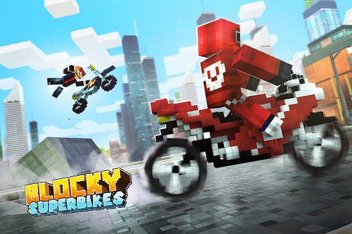 Blocky Superbikes Race Game screenshot 1