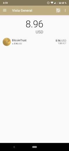 Wallet BitcoinTrust BCT Android 1.0 Native screenshot 1
