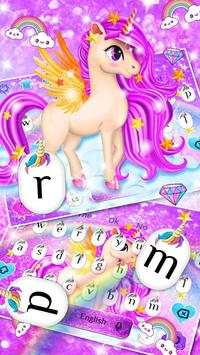 Cute Unicorn Keyboard Theme screenshot 1