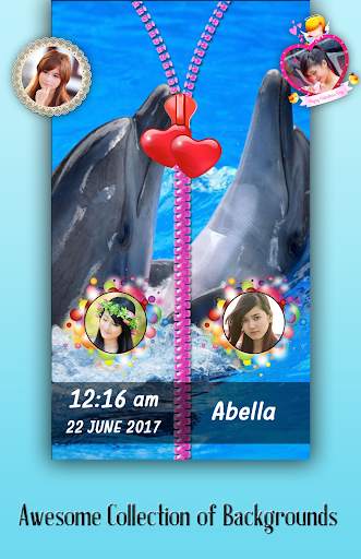 Dolphin Zipper Lock Screen 1 تصوير الشاشة