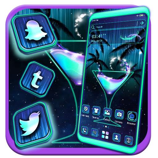 Neon Cocktail Launcher Theme 1.0