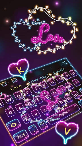 Neon Love Lights Keyboard Theme screenshot 2