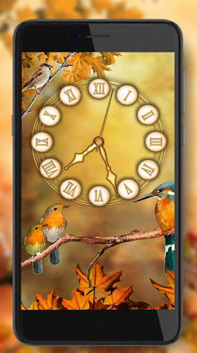 Autumn Birds Clock Live Wallpaper screenshot 8