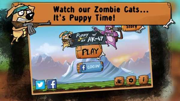 Puppy Shooting an AK-47: Platformer Zombie Game screenshot 1