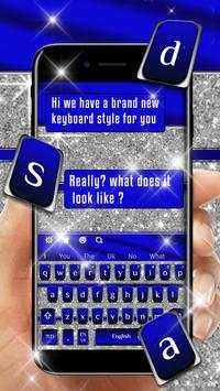 Cobalt Silver Glitter Keyboard Theme screenshot 1