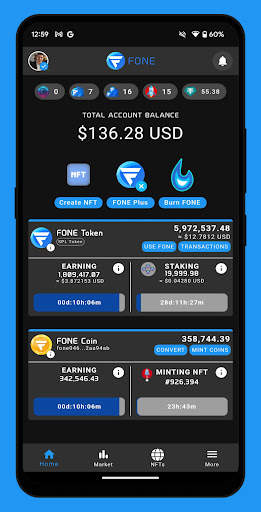 Fone Network AI, Earning, NFTs screenshot 1