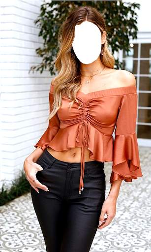Women Crop Shoulder Photo Maker 8 تصوير الشاشة