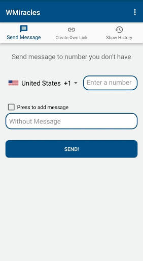 WMiracles - Send WhatsApp without saving a number screenshot 2