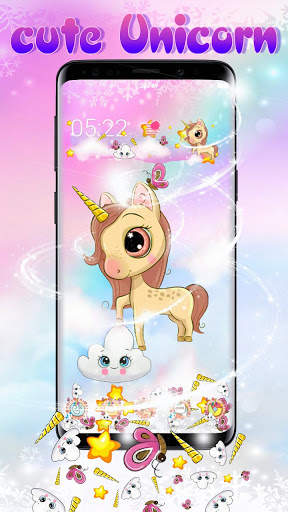3D Cute Rainbow Unicorn Theme screenshot 2