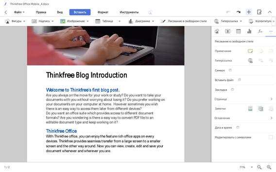 Thinkfree Office скриншот 9