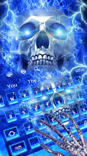 Blue Flaming Skull Keyboard Theme screenshot 2