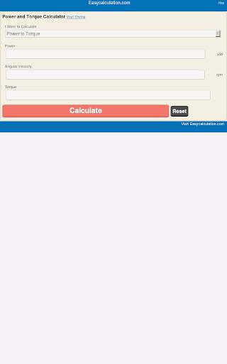 Power and Torque Calculator 3 تصوير الشاشة