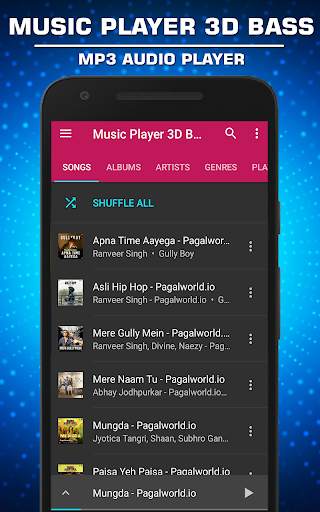 Music Player 3D Bass Mp3 Audio Player screenshot 1