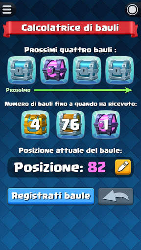 Calcolatrice di bauli per Clash Royale screenshot 1