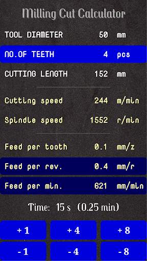Milling Cut Calculator 2 تصوير الشاشة