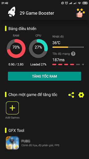 29 Game Booster, Gfx tool, Nickname generation screenshot 1