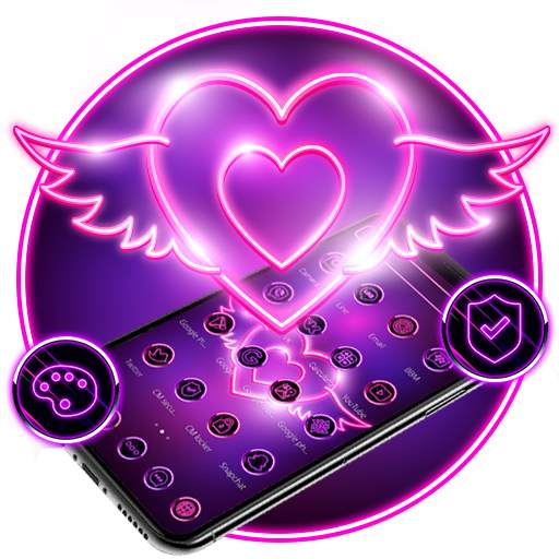 Valentine Day Neon Heart Theme 1.1.2