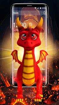 Animated Red Cartoon Dragon Launcher screenshot 1