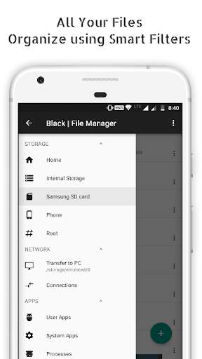 Black File Manager - Root Explorer & FTP Share screenshot 2