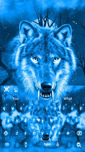 Blue Wild Wolf Keyboard Theme screenshot 4